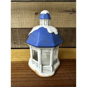 Lefton Colonial Village Blue Gazebo #00227 Christmas Holiday Vtg 1991 CHRISTMAS